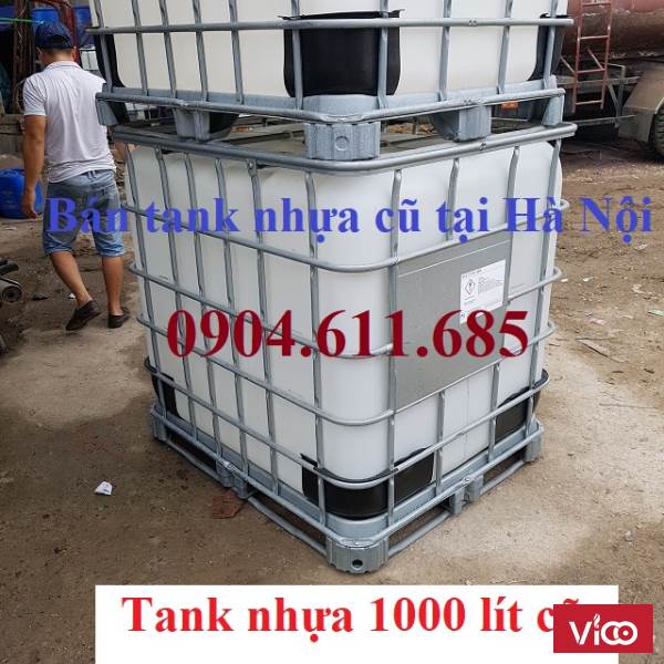 Tank nhựa 1000 lít cũ, bồn nhựa 1000 lít, tank nhựa IBC 1000 lít
