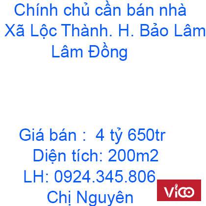 Chính chủ cần bán nhà mặt tiền ở gần QL.55, Xã Lộc Thành