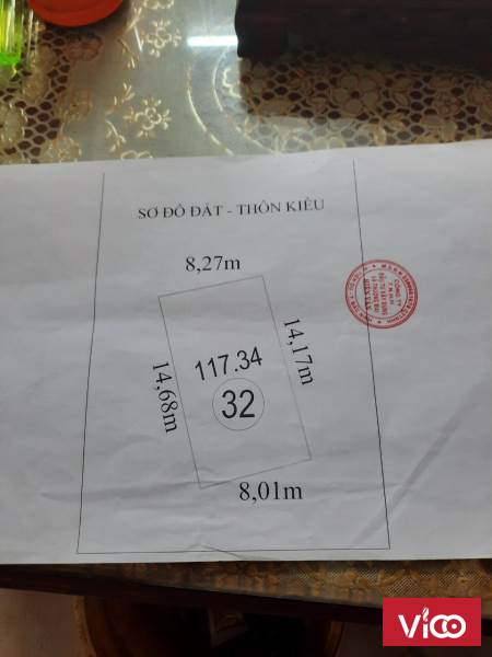 Bán đất xã Hiên Vân, huyện Tiên Du, Bắc Ninh diện tích 117m2 giá 1,55 tỷ.