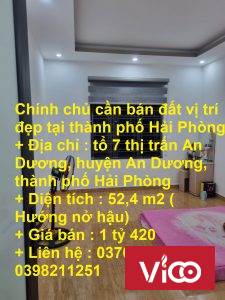 Chính chủ cần bán Nhà vị trí đẹp tại thành phố Hải Phòng