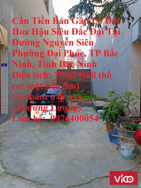 Cần Tiền Bán Gấp Lô Đất Hoa Hậu Siêu Đắc Đại Tại Đường Nguyễn Siêu