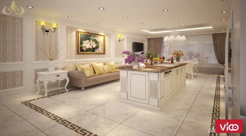 Thiết kế nhà bếp phong cách tân cổ điển