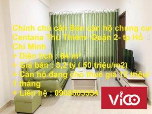 Chính chủ cần Bán căn hộ chung cư Centana Thủ Thiêm Quận 2 tp Hồ Chí Minh