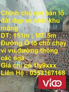 Chính chủ em bán lô đất đẹp rẻ nhất khu móng