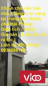 Chính chủ cần bán nhà 3 tầng vị trí vàng tại trung tâm thành phố Hải Phòng