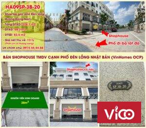BÁN CĂN SHOPHOUSE TMDV CẠNH PHỐ ĐÈN LỒNG NHẬT BẢN