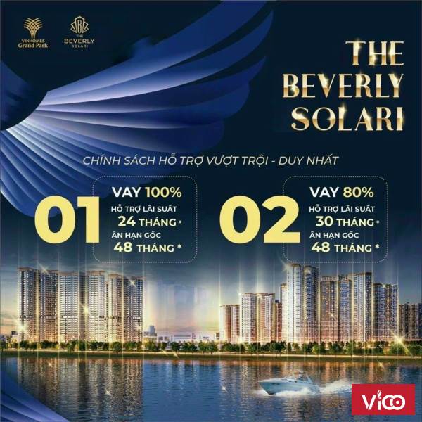 Beverly Solari Vinhomes Q9 Căn Studio chỉ thanh toán 250 triệu đến khi nhận nhà, Tặng Voucher