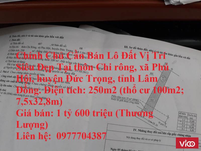 Chính Chủ Cần Bán Lô Đất Vị Trí Siêu Đẹp Tại Đức Trọng, Lâm Đồng