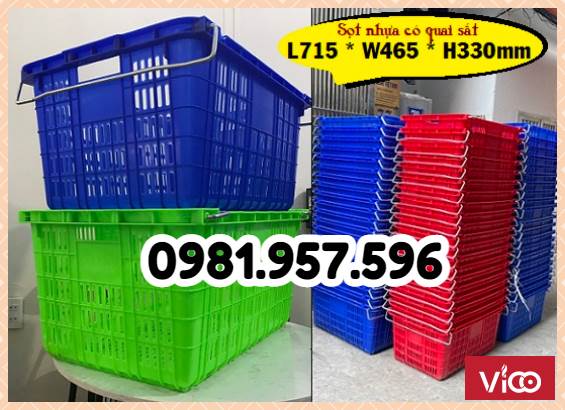 Sóng nhựa hở Hs011, sóng nhựa rỗng quai, sọt nhựa lớn quai