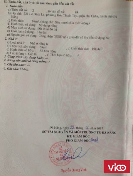 Chính chủ cần bán nhà mặt tiền tại 221 Lê Đình Lý, Hoà Thuận Tây, Hải Châu