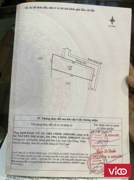 Chính chủ gửi bán lô góc 2 mt đường bê tông 5m