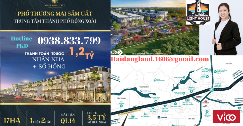 Shophouse nhà phố hạng sang 1 trệt 2 lầu DT 5 X 20 ngay trung tâm thành phố Đồng Xoài mặt tiền