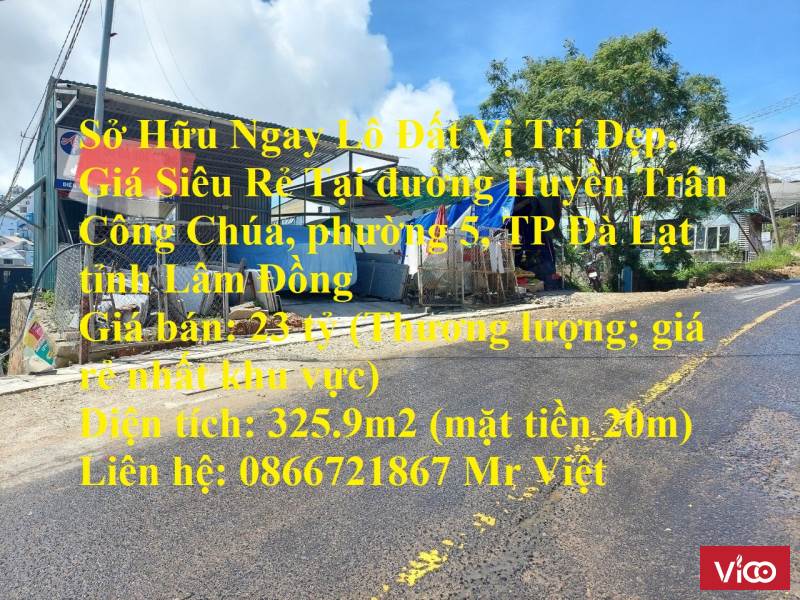 Sở Hữu Ngay Lô Đất Vị Trí Đẹp, Giá Siêu Rẻ Tại Huyền Trân Công Chúa, Đà lạt