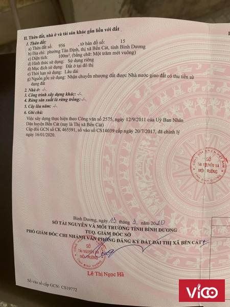 CẦN BÁN NHANH LÔ ĐẤT PHƯỜNG TÂN ĐỊNH, THỊ XÃ BẾN CÁT, BÌNH DƯƠNG