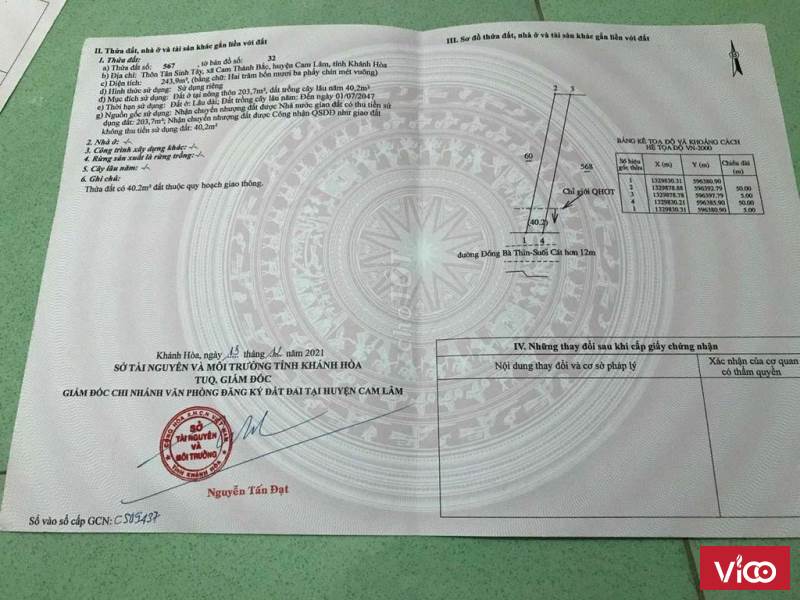 CẦN BÁN ĐẤT MT ĐƯỜNG NHỰA 12M ĐỒNG BÀ THÌN SUỐI CÁT CAM LÂMKHÁNH HÒA