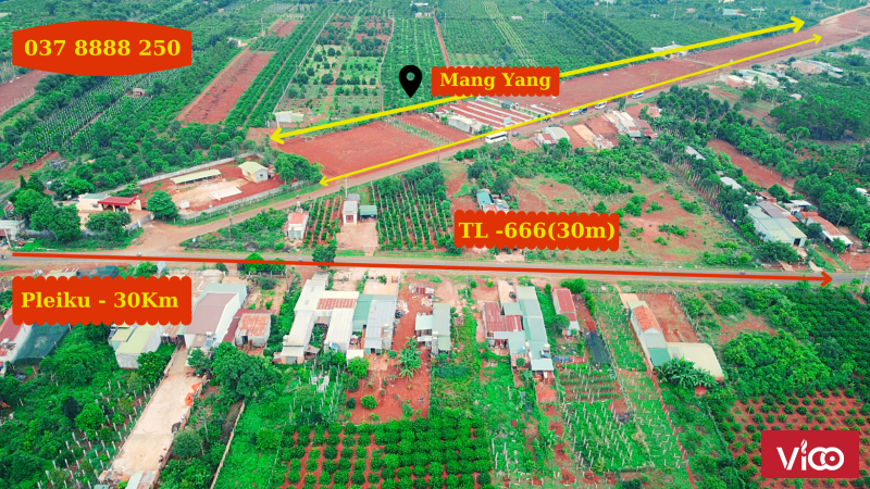 Đất nền Gia Lai biệt thự vườn 300m2 nằm TT Huyện Mang Yang