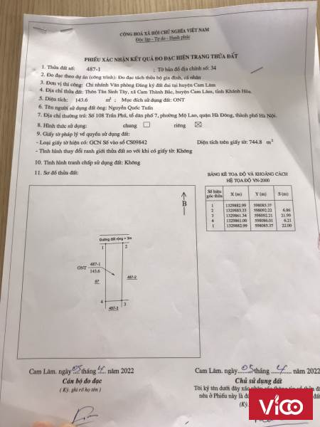 Sở Hữu Ngay Lô Đất Đẹp Vị Trí Đắc Địa Tại Thôn Tân Sinh Tây, Xã Cam Thành Bắc, Huyện Cam Lâm, Khánh