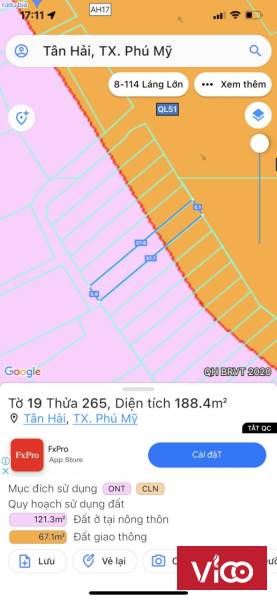 CHÍNH CHỦ bán đất mặt tiền QL51TX Phú Mỹ kinh doanh cho thuê giá 28tr/m2