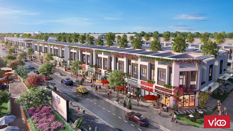 Shophouse nhà phố hạng sang 1 trệt 2 lầu DT 5 X 20 ngay trung tâm thành phố Đồng Xoài mặt tiền