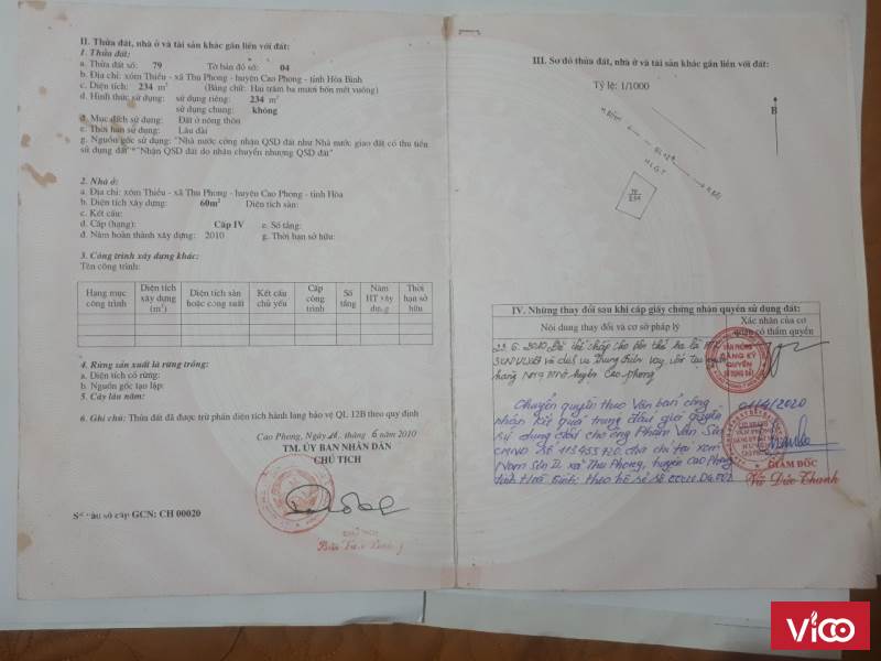 BÁN ĐẤT XÓM THIỀU, XÃ THU PHONG, HUYỆN CAO PHONG, HÒA BÌNH