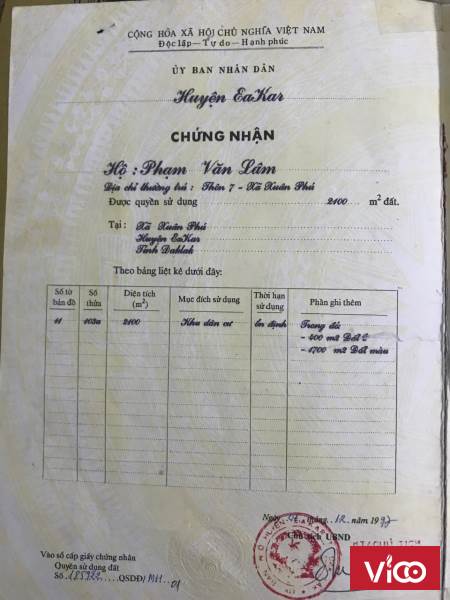 Sở Hữu Ngay Lô Đất Vị Trí Đẹp Tại Xã Xuân Phú, Huyện Eakar, Tỉnh Đăk Lăk
