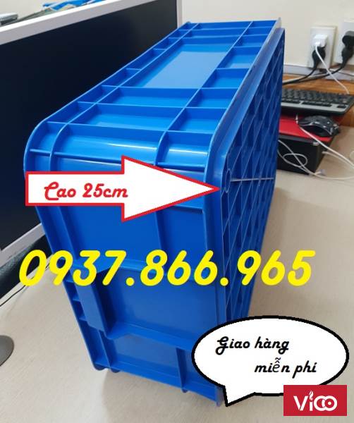 Thùng nhưa đặc cao 25, khay nhựa dùng trong nhà máy,sản xuất thùng nhựa đặc