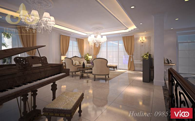 Thiết kế nội thất biệt thự tân cổ điển Vinhomes Riverside Hoa Sữa