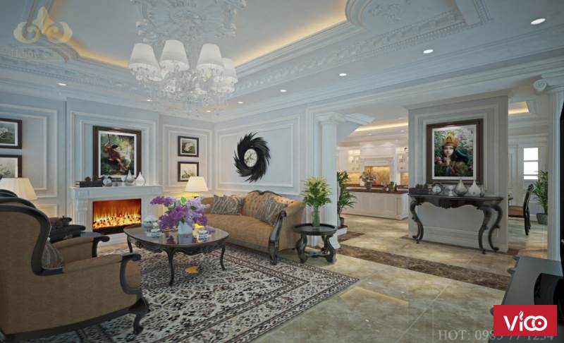 Thiết kế nội thất biệt thự tân cổ điển tại Vinhomes Riverside Hoa Anh Đào