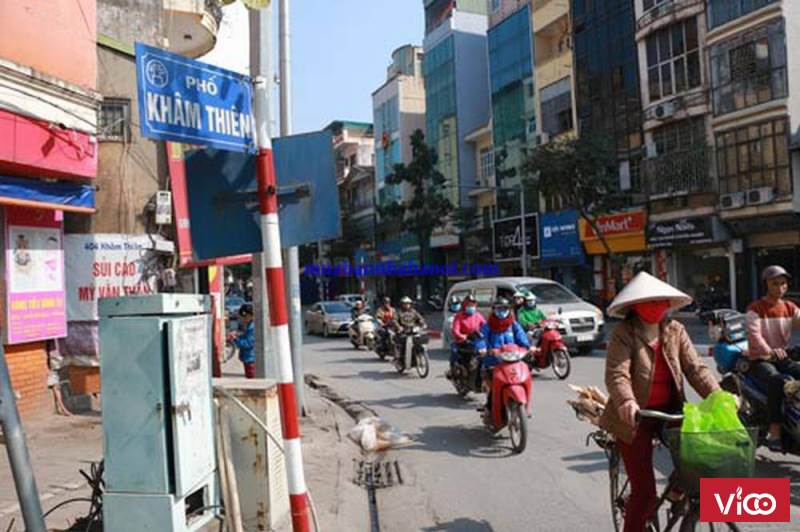 Cho thuê tầng 1 nhà 45m2 MT 6m2 25tr/th mặt phố Khâm Thiên Đống Đa