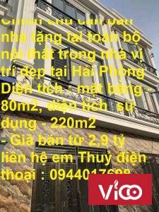 Chính chủ cần bán nhà tặng lại toàn bộ nội thất trong nhà vị trí đẹp tại Hải Phòng