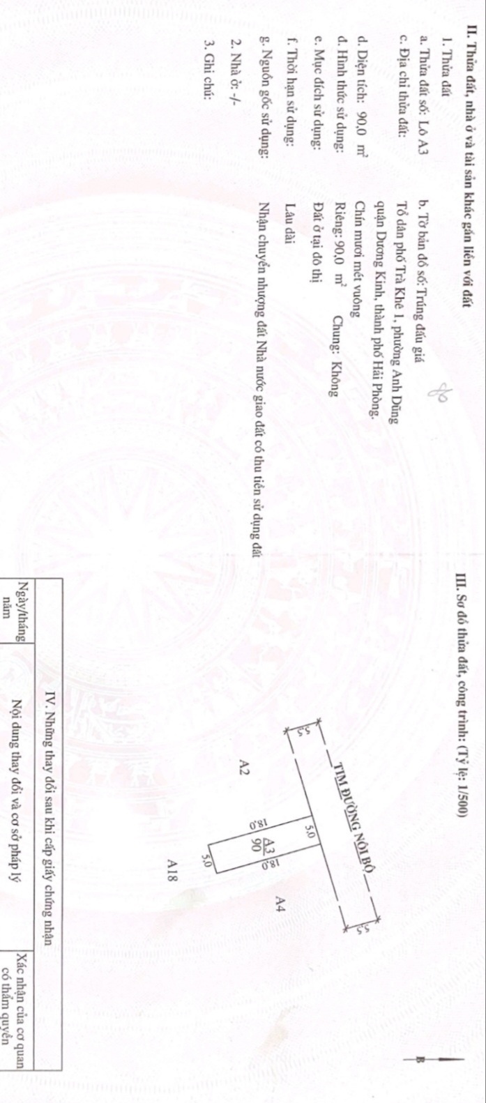 Lô đất mặt đường 90m2 tại Trà Khê, Anh Dũng, Dương Kinh,