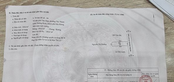 Tân Thành , Dương Kinh , Hải Phòng 100m2 Giá 1,5x tỷ