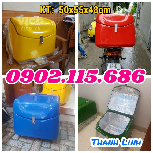 Thùng giao hóa mỹ phẩm sau xe honda,