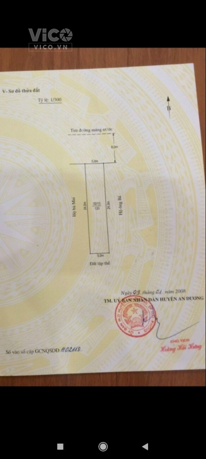 Cần chuyển nhượng lô đất mặt đường Máng nước An Đồng An Dương HP