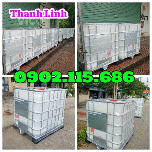 Bồn nhựa trắng, tank nhựa IBC, tank 1000 lít, bồn nhựa 1000 lít,