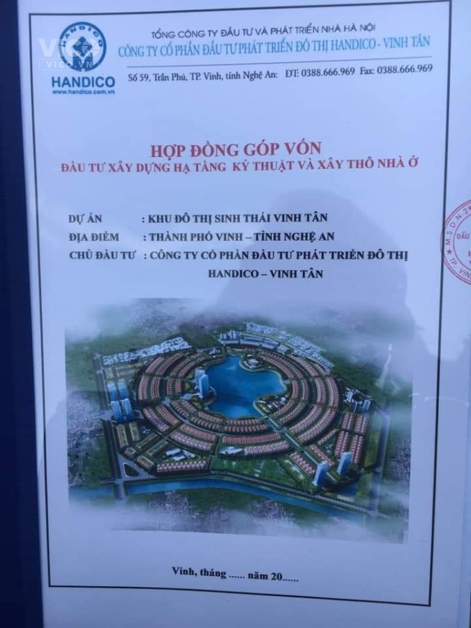 Bán lô 173m2 nhà vườn 20 đường đôi 28m dự án Handico Vinh Tân