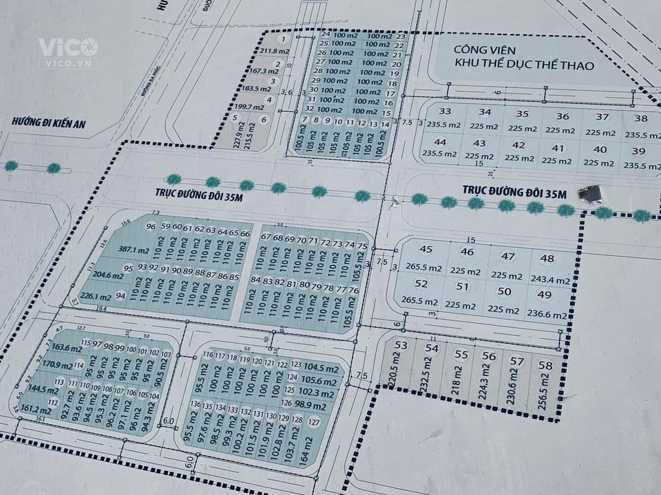 Đa Phúc Central park, Dương Kinh Diện tích 110m ngang 5m