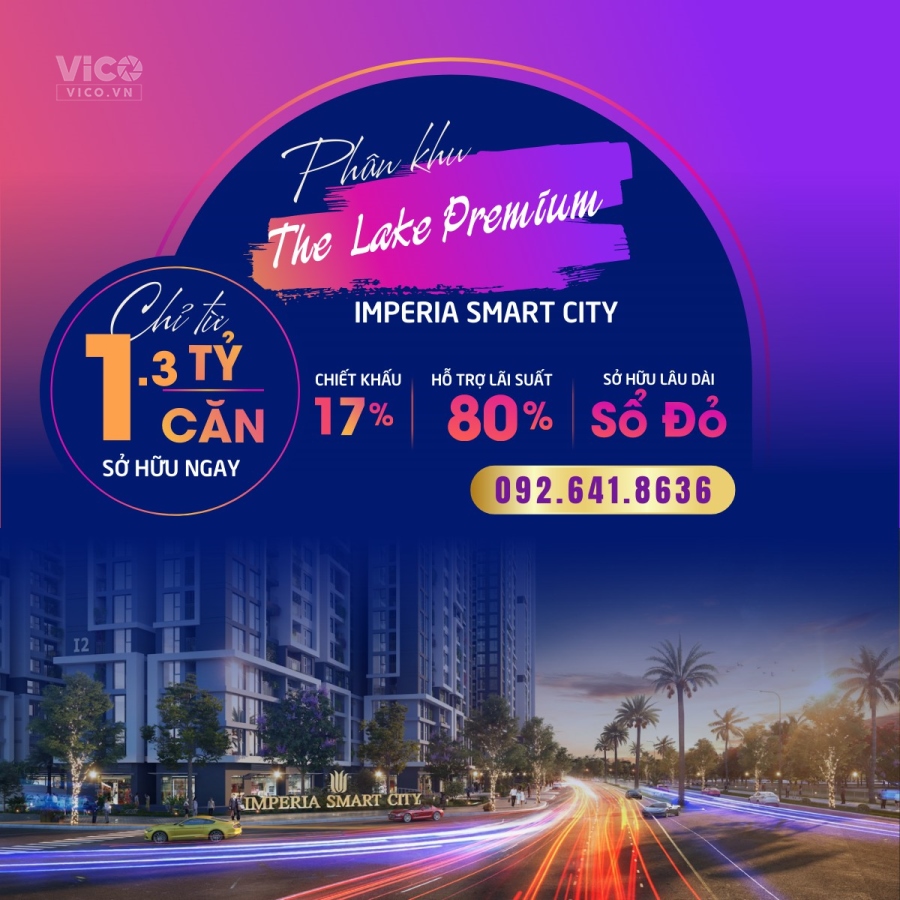 Cơ hội sở hữu lâu dài căn hộ The Lake Premium đẳng cấp tại Imperia Smart City