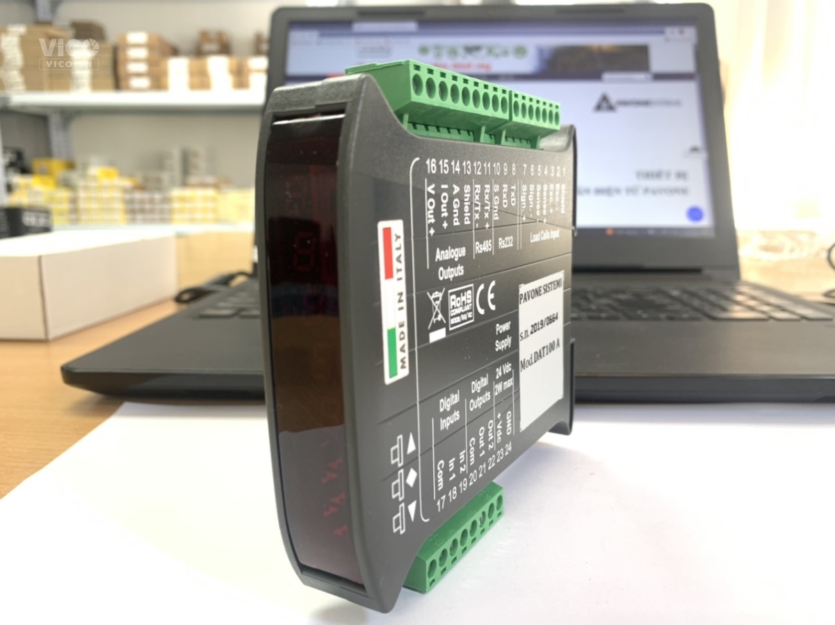 Đầu cân điện tử DAT100/A có thêm đầu ra Analog sản xuất tại Pavone Italy