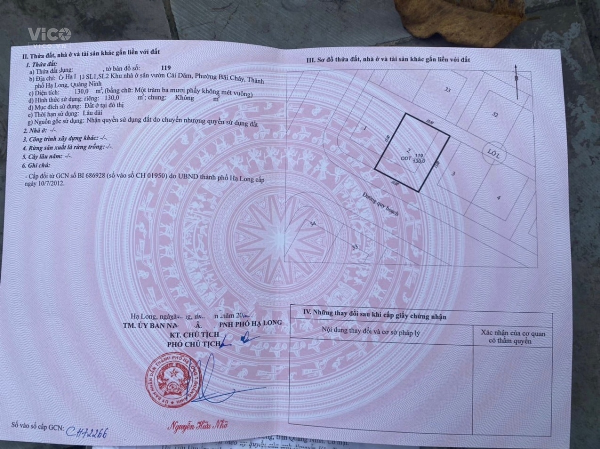 Cần bán ô đất biệt thự sân vườn Cái Dăm, Bãi Cháy