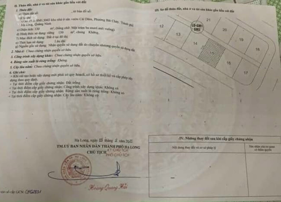 Cần bán ô đất biệt thự sân vườn Cái Dăm, Bãi Cháy