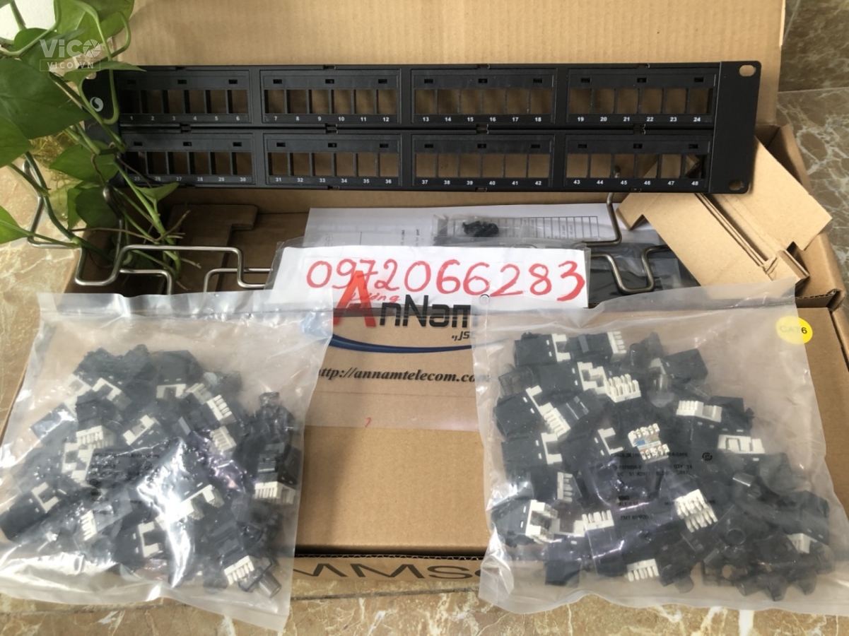 Thanh đấu nối, UTP, SL, DDM, 48 cổng cat6, 2U, rỗng, thẳng 760237041 913750552