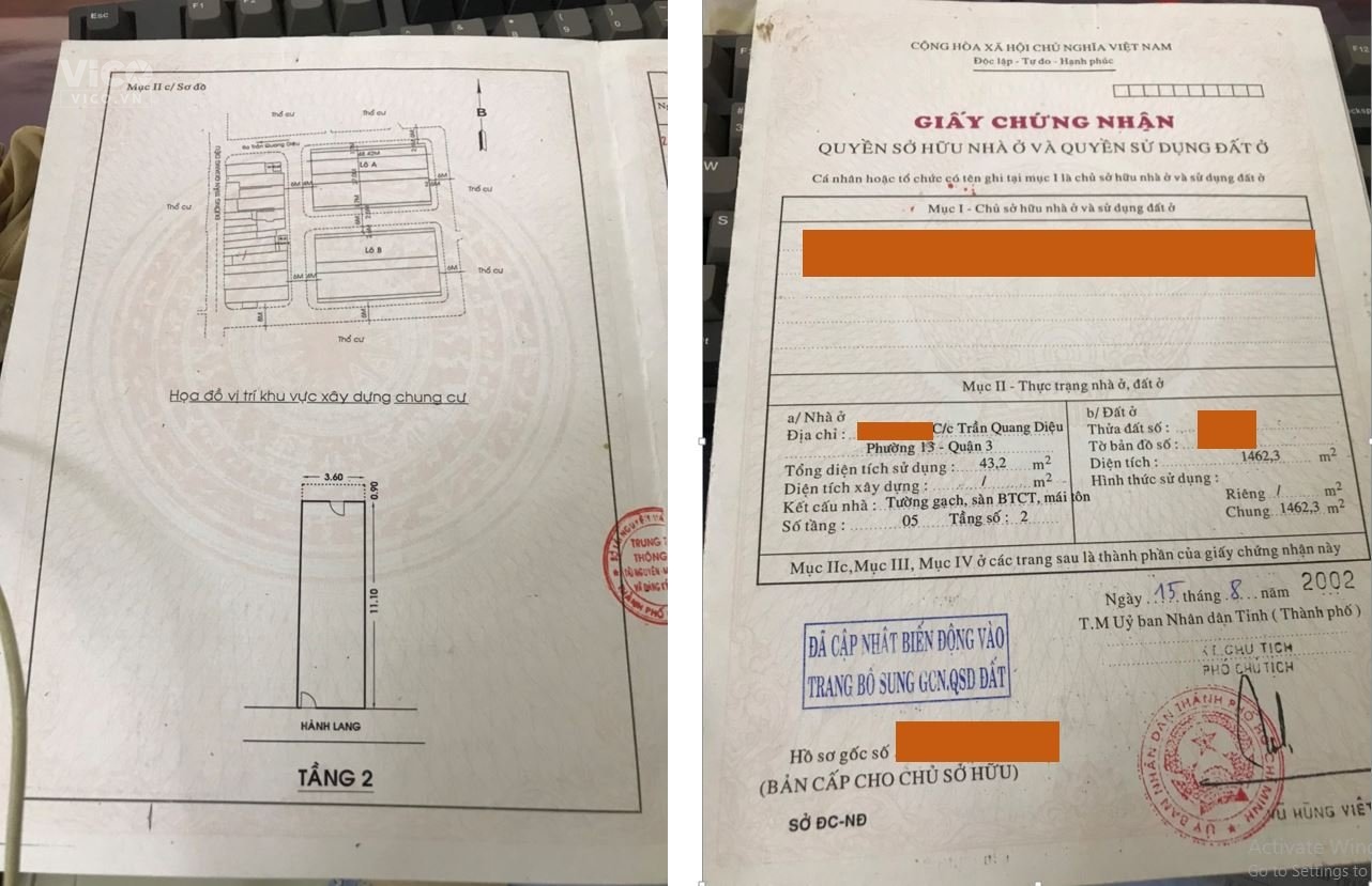 Cần bán gấp Căn hộ chung cư Quận 3 Phường 13 Trần Quang Diệu