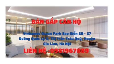 Bán biệt thự Vinhomes Ocean Park Sao Biển 20 27 Đường Quốc Lộ 5, Thị trấn Trâu Quỳ, Huyện Gia