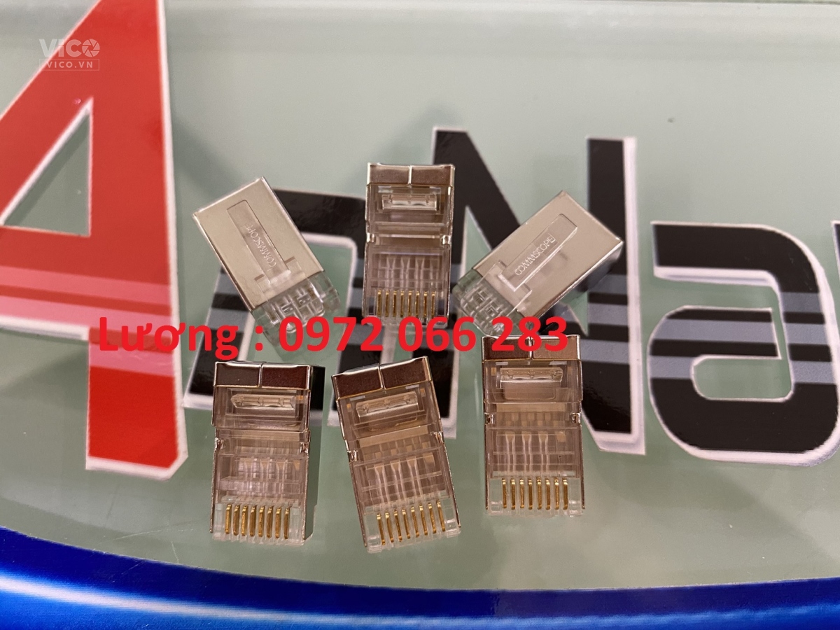 Hạt Mạng Cat6 FTP Commscope chống nhiễu Shielded 8 Position Modular Plug mã 65695303