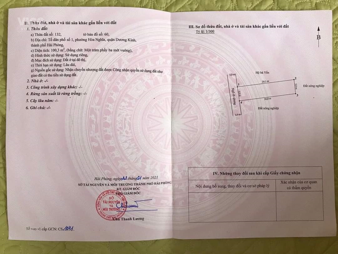 Chỉ hơn 1 tỷ sở hữu ngay 100m2 tuyến 2 Hải Phong, Hòa Nghĩa, Dương Kinh