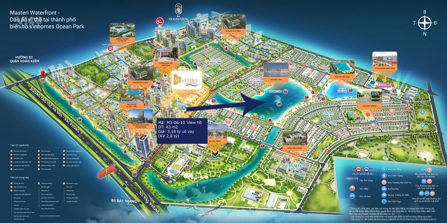 CĂN HỘ MASTERI WATERFRONT VIEW HỒ ĐỘC QUYỀN M30610