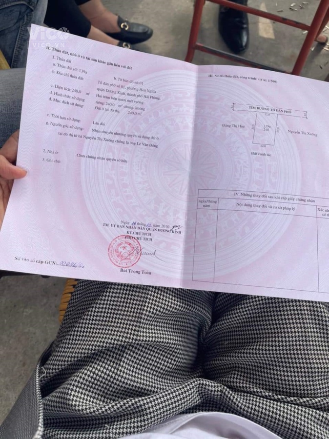 240m2 mặt đường Song He, Hòa Nghĩa, Dương Kinh.