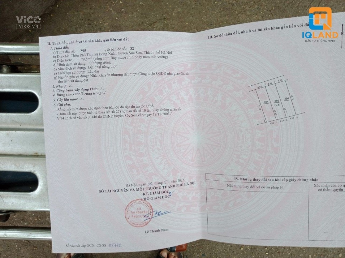 Bán đất 79,5m2 tại Phú Thọ ĐÔng Xuân đường trục chính 3m Bìa làng