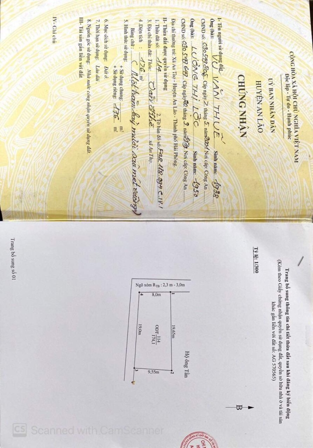 Cần bán lô đất tại Văn Khê An Thọ An lão